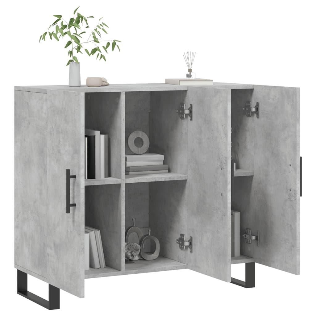 skab 90x34x80 cm konstrueret træ betongrå