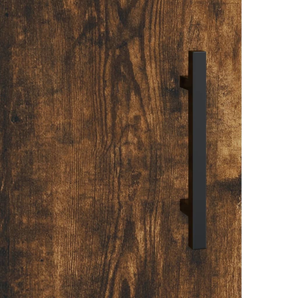 skab 90x34x80 cm konstrueret træ røget egetræsfarve
