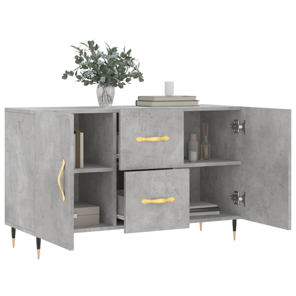 skænk 100x36x60 cm konstrueret træ betongrå
