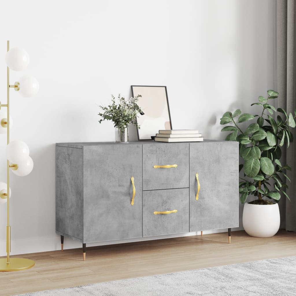 skænk 100x36x60 cm konstrueret træ betongrå