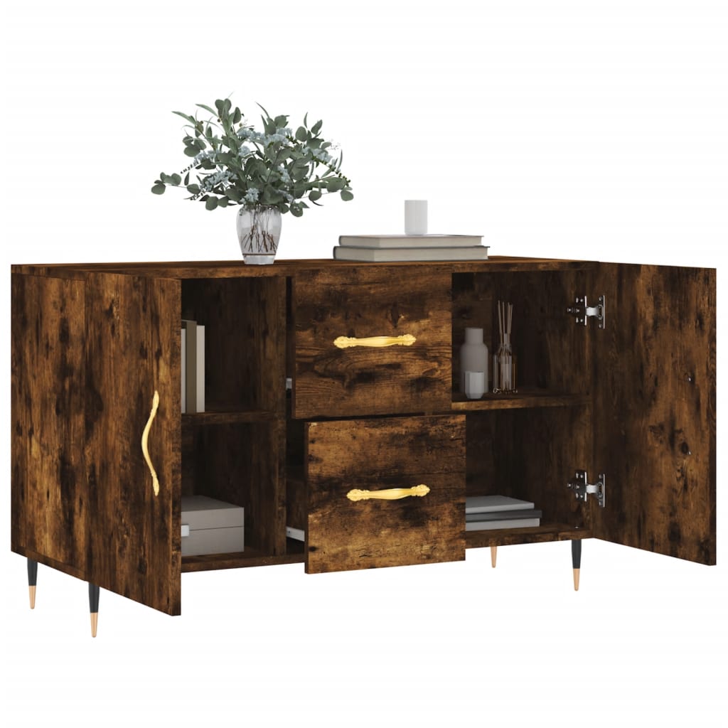 skænk 100x36x60 cm konstrueret træ røget egetræsfarve