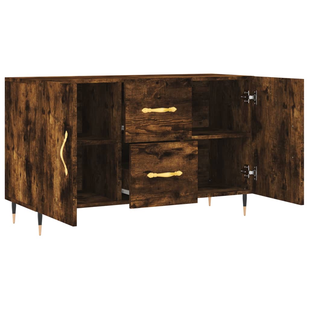skænk 100x36x60 cm konstrueret træ røget egetræsfarve