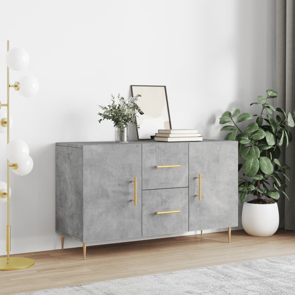 skænk 100x36x60 cm konstrueret træ betongrå