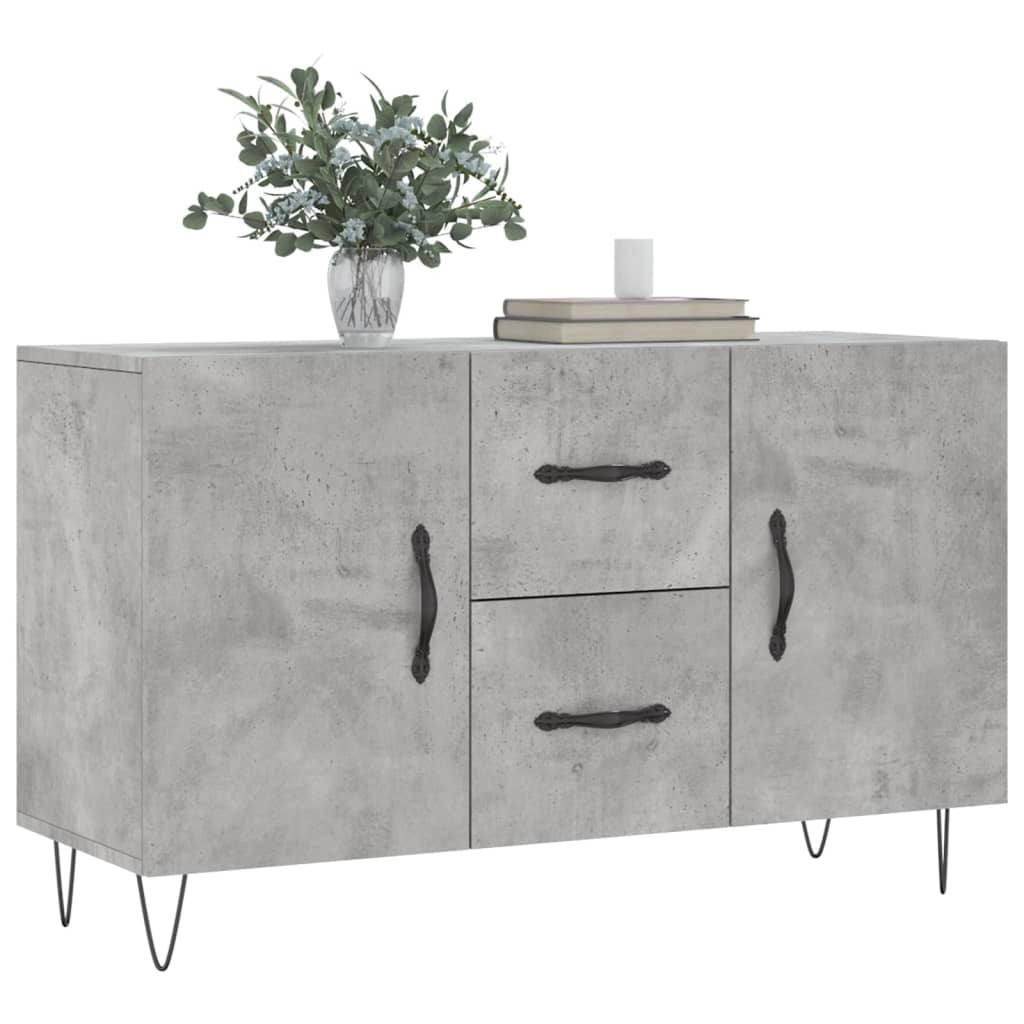 skænk 100x36x60 cm konstrueret træ betongrå