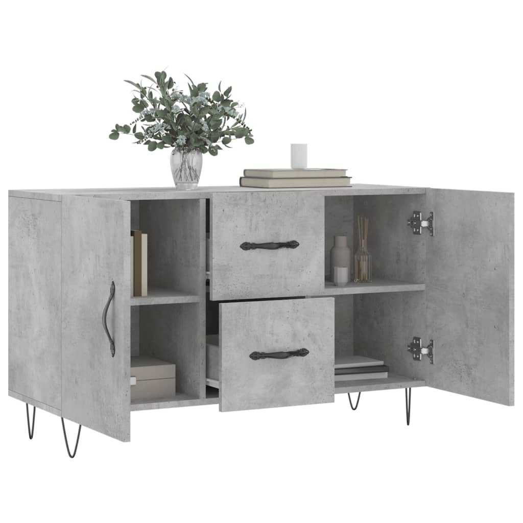 skænk 100x36x60 cm konstrueret træ betongrå