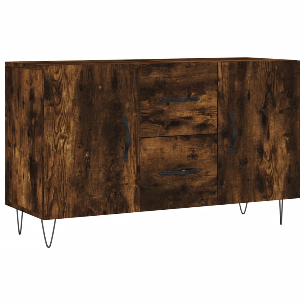 skænk 100x36x60 cm konstrueret træ røget egetræsfarve