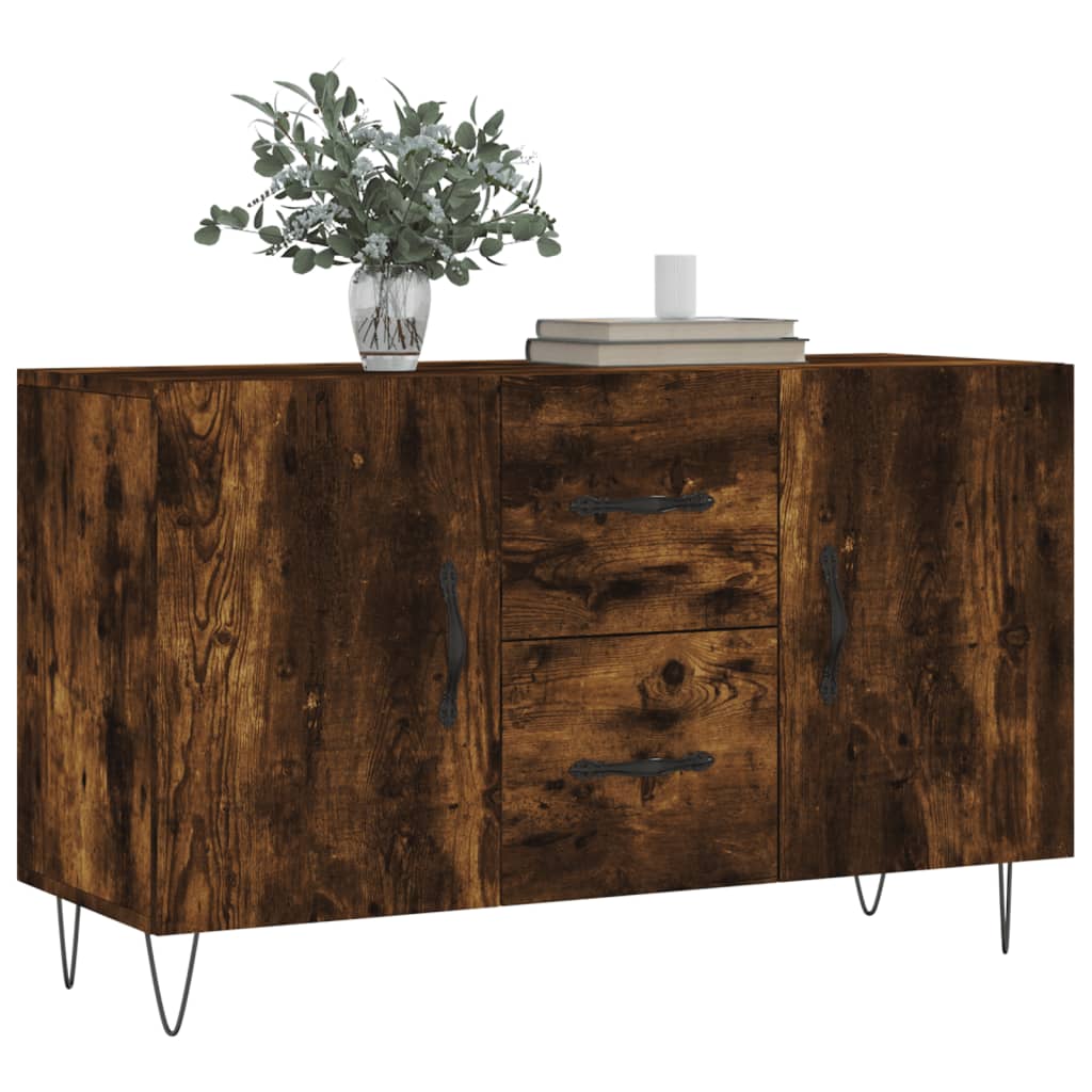 skænk 100x36x60 cm konstrueret træ røget egetræsfarve