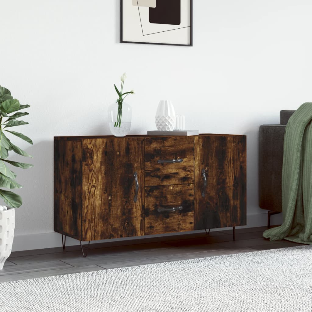 skænk 100x36x60 cm konstrueret træ røget egetræsfarve
