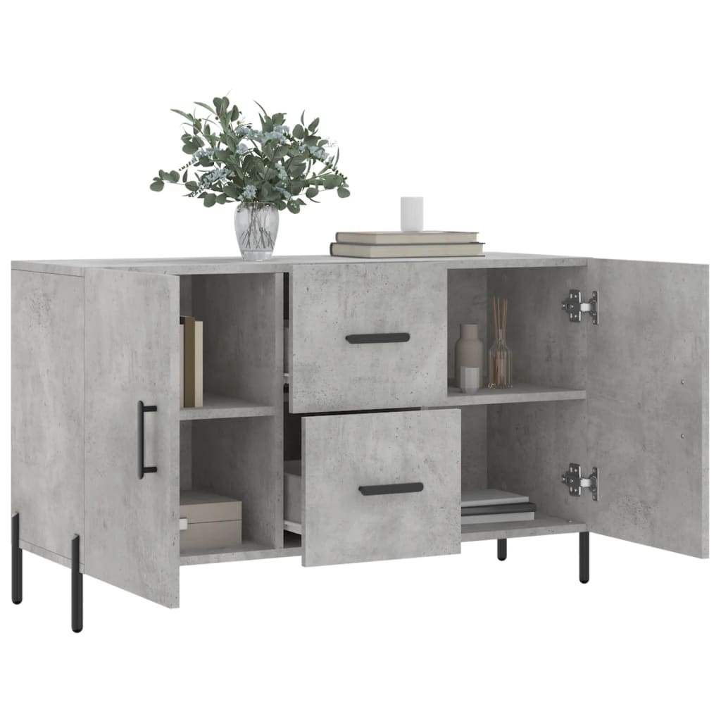 skænk 100x36x60 cm konstrueret træ betongrå