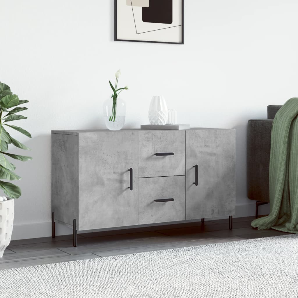 skænk 100x36x60 cm konstrueret træ betongrå