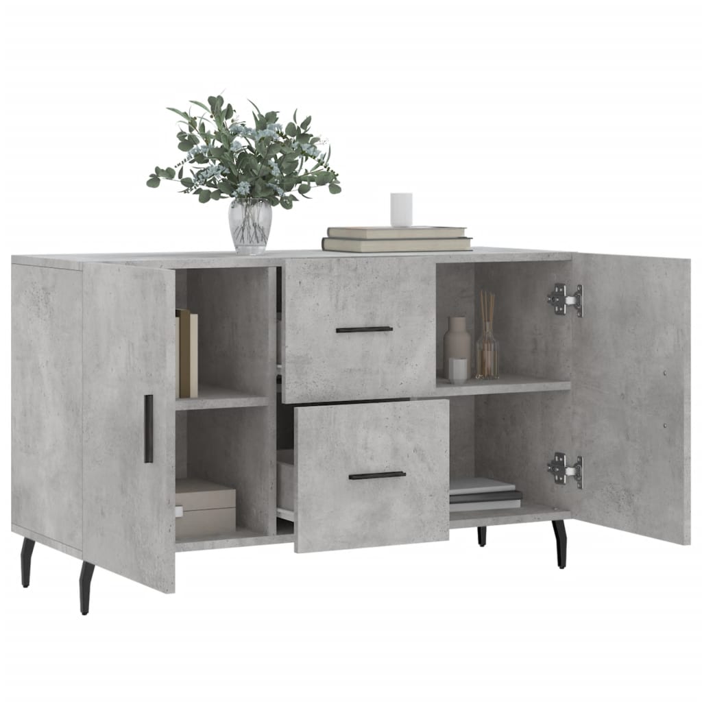 skænk 100x36x60 cm konstrueret træ betongrå
