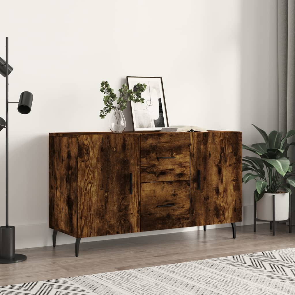 skænk 100x36x60 cm konstrueret træ røget egetræsfarve