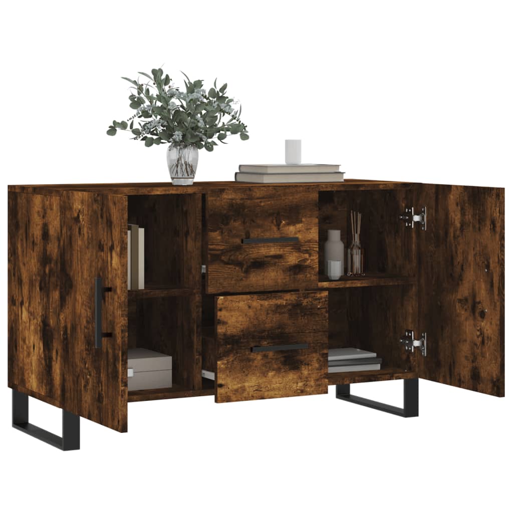 skænk 100x36x60 cm konstrueret træ røget egetræsfarve