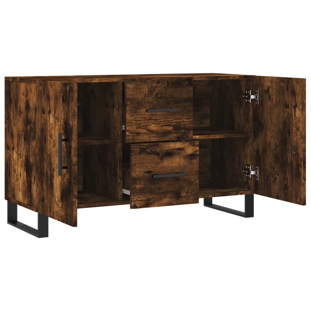 skænk 100x36x60 cm konstrueret træ røget egetræsfarve