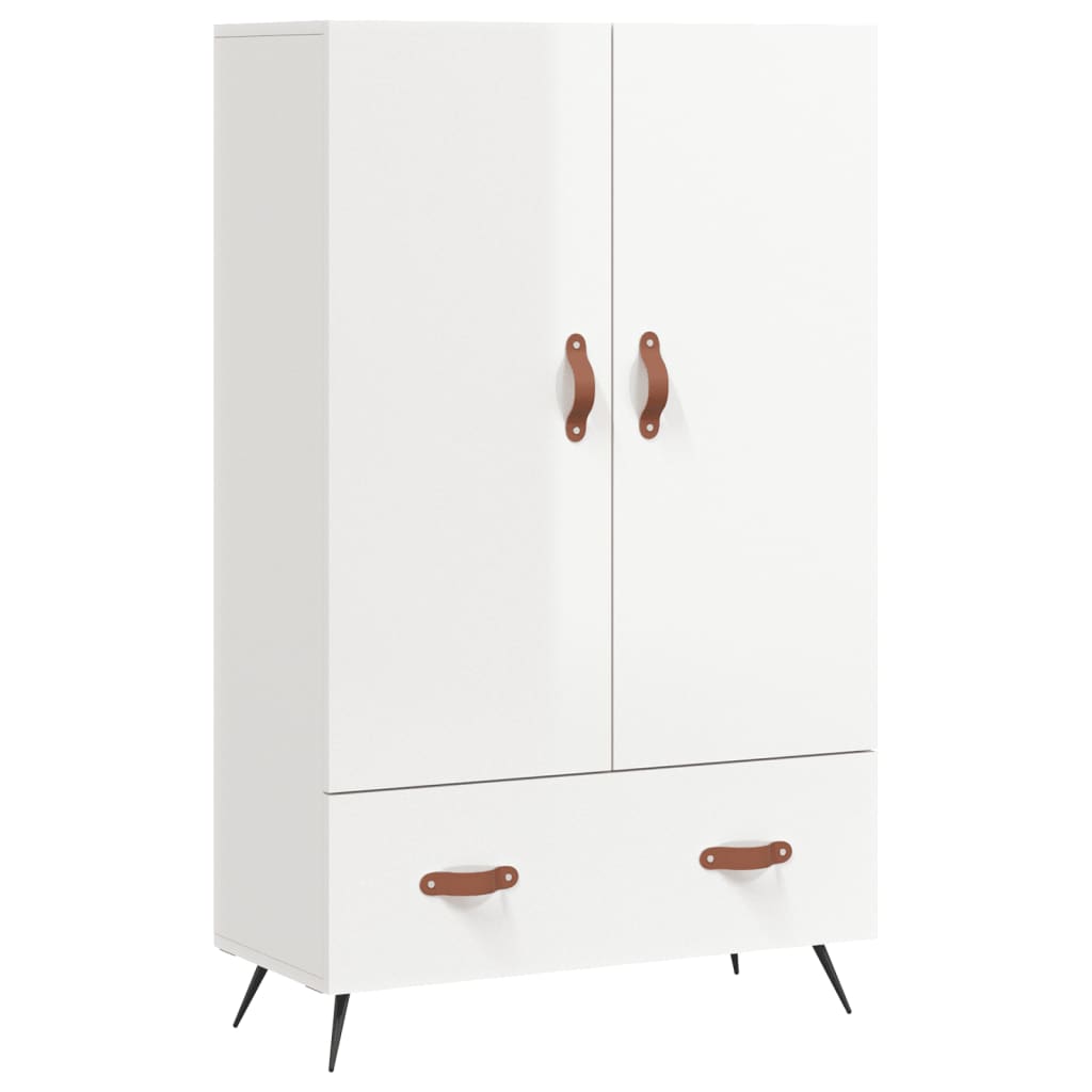 skab 69,5x31x115 cm konstrueret træ hvid højglans
