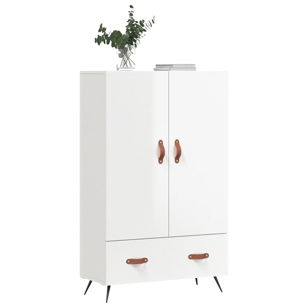 skab 69,5x31x115 cm konstrueret træ hvid højglans
