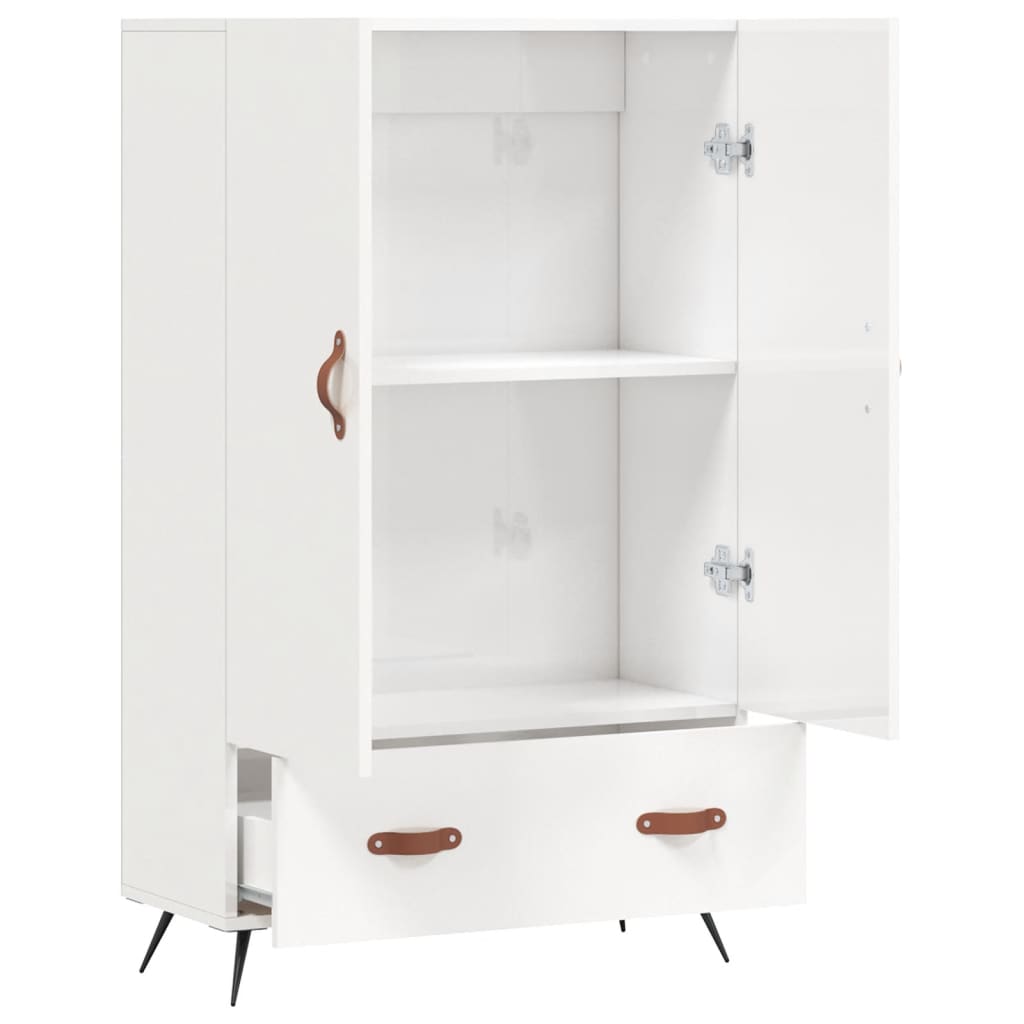 skab 69,5x31x115 cm konstrueret træ hvid højglans