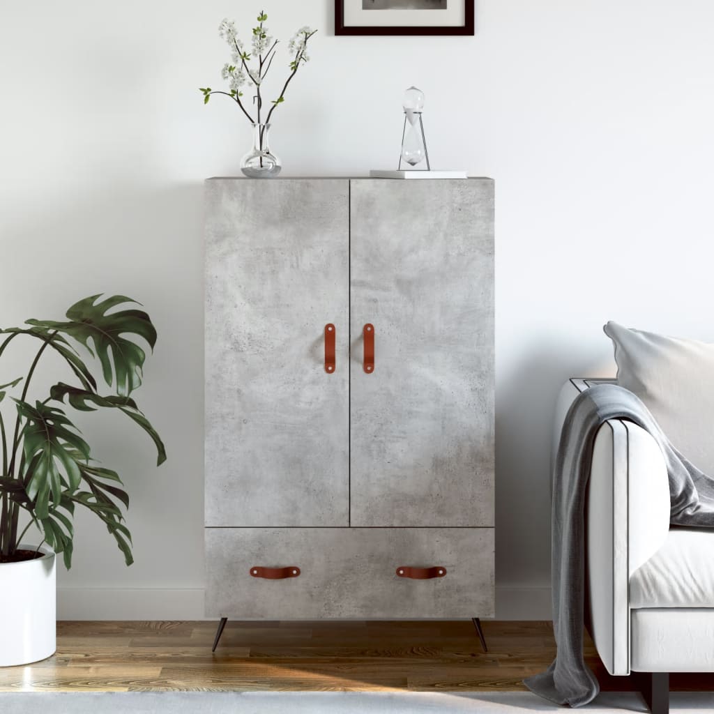 skab 69,5x31x115 cm konstrueret træ betongrå