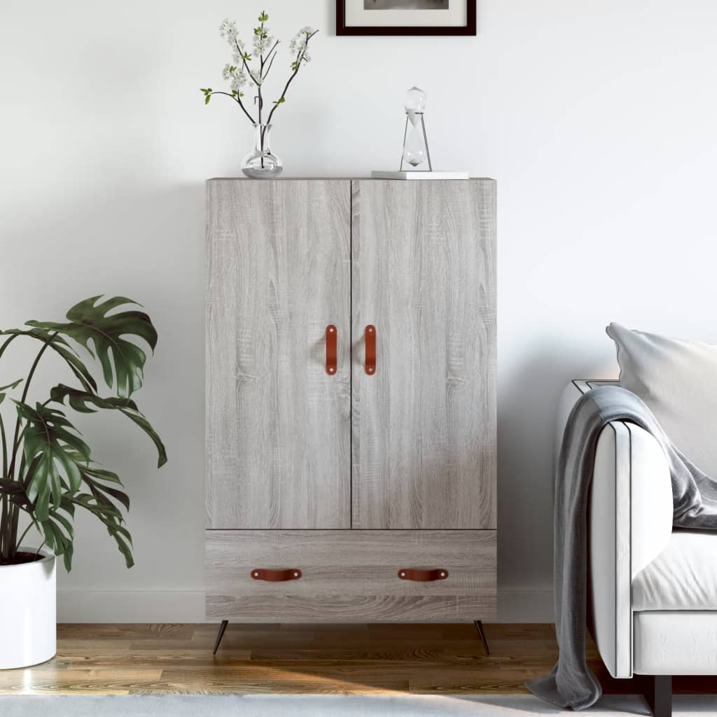 skab 69,5x31x115 cm konstrueret træ grå sonoma-eg