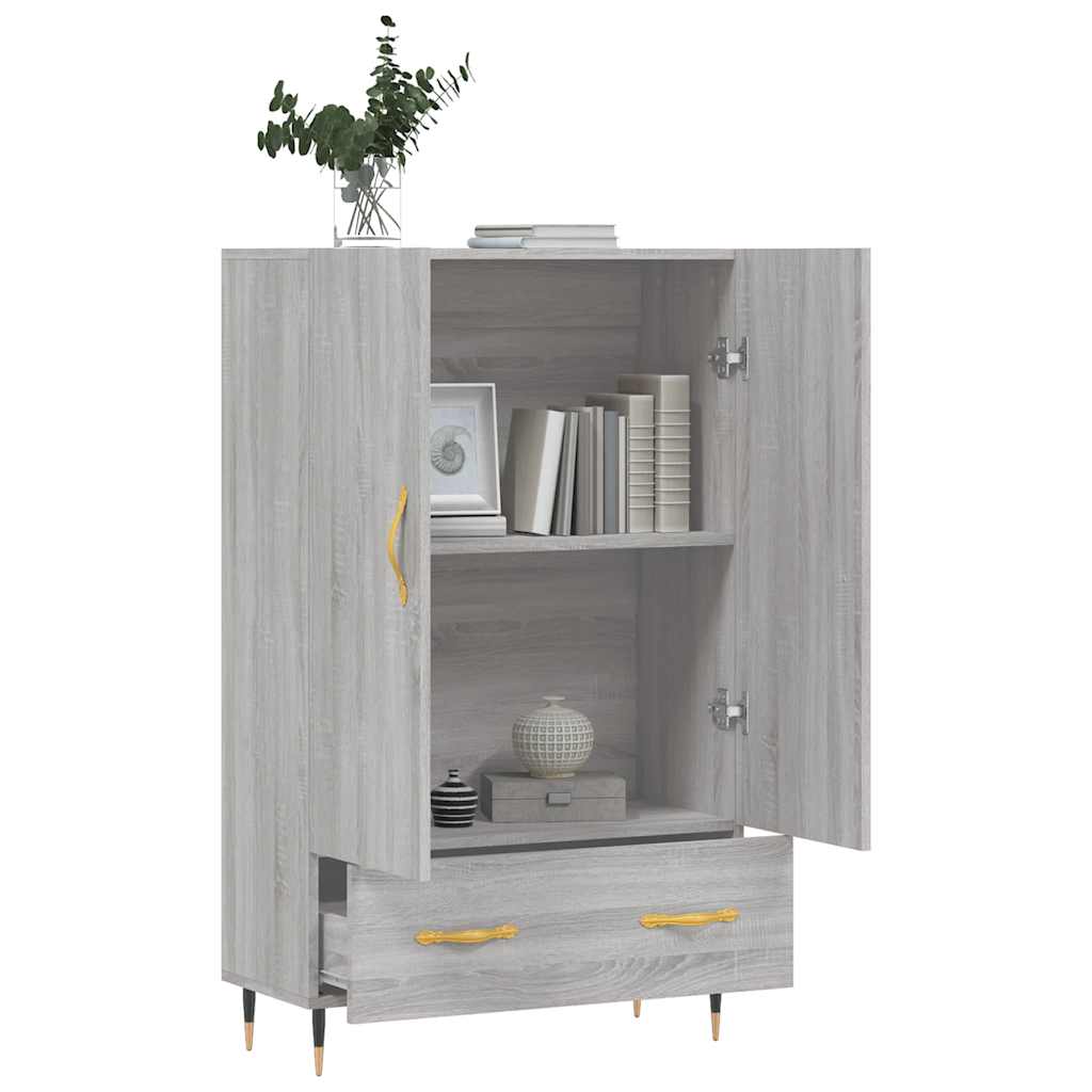 skab 69,5x31x115 cm konstrueret træ grå sonoma-eg