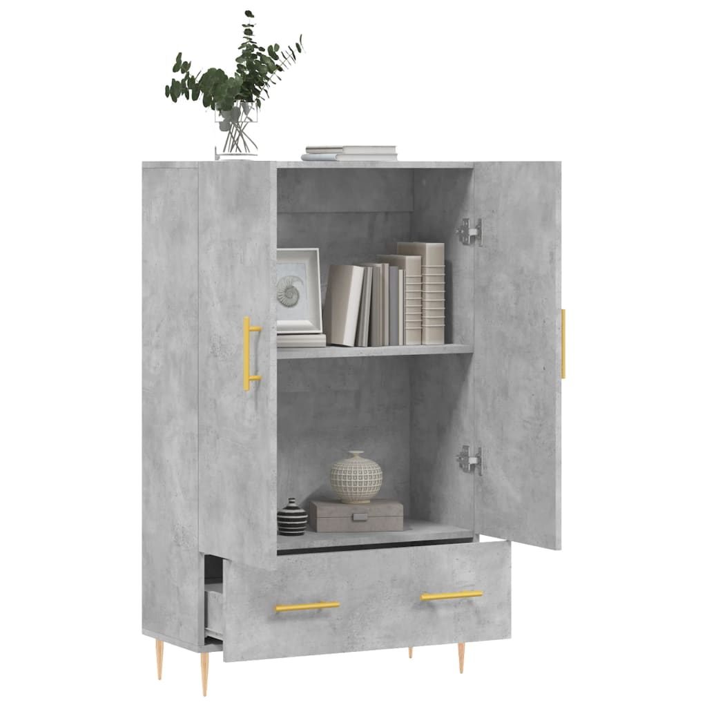 skab 69,5x31x115 cm konstrueret træ betongrå