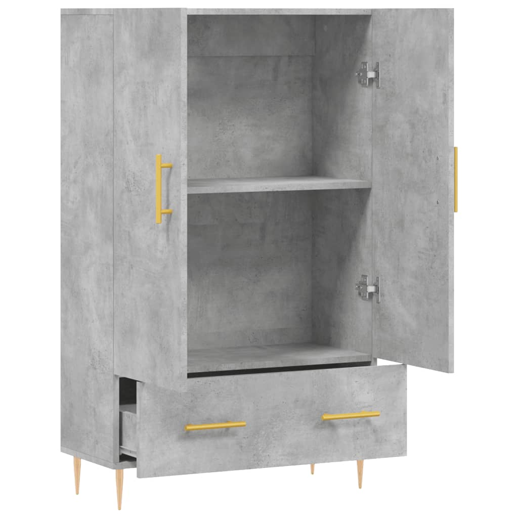 skab 69,5x31x115 cm konstrueret træ betongrå