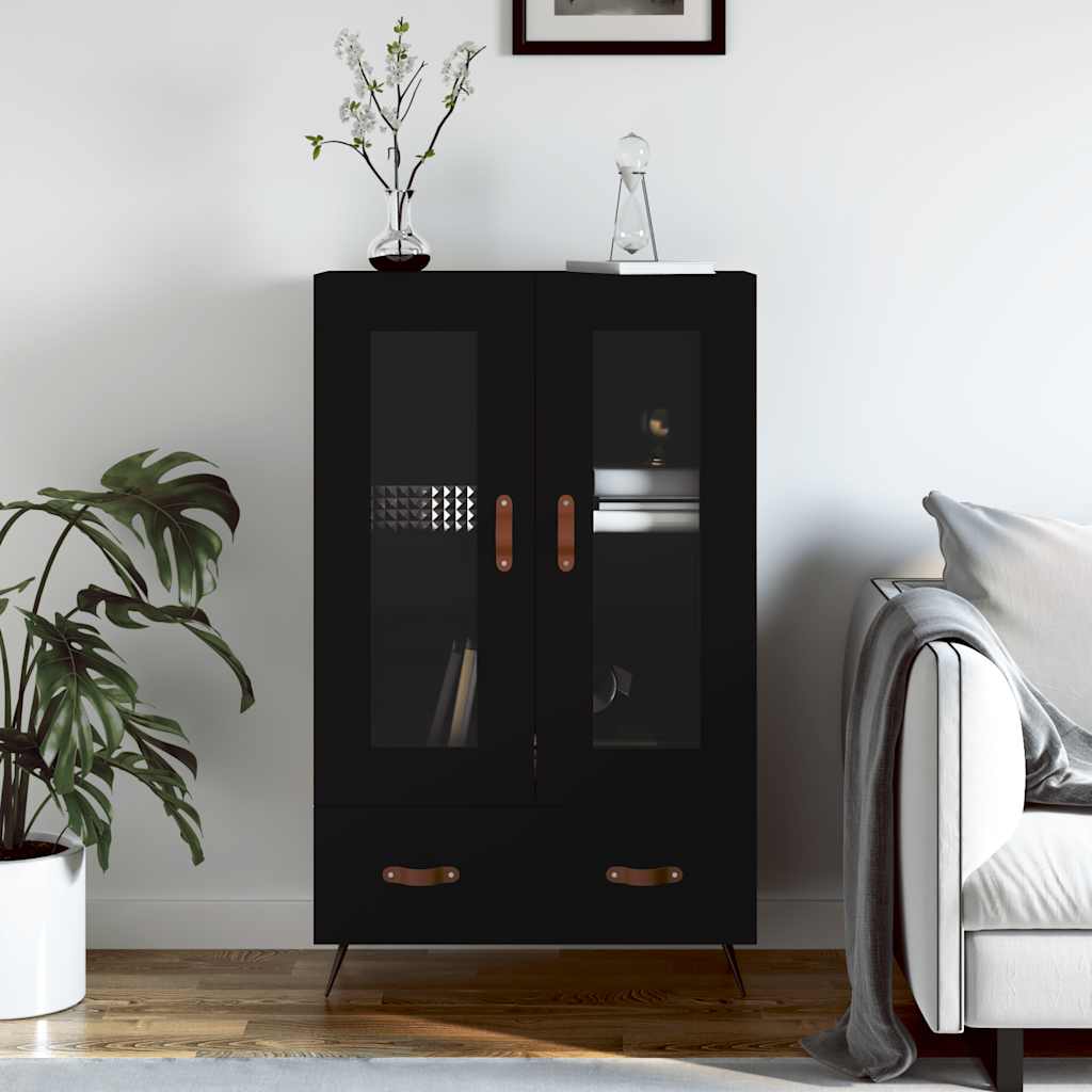 skab 69,5x31x115 cm konstrueret træ sort
