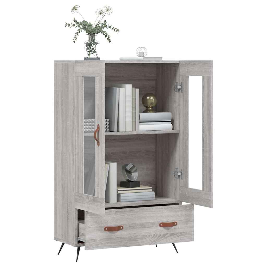 skab 69,5x31x115 cm konstrueret træ grå sonoma-eg