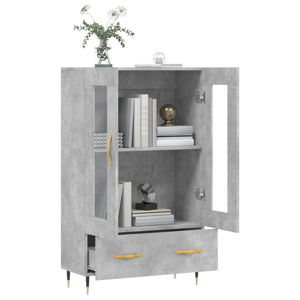skab 69,5x31x115 cm konstrueret træ betongrå