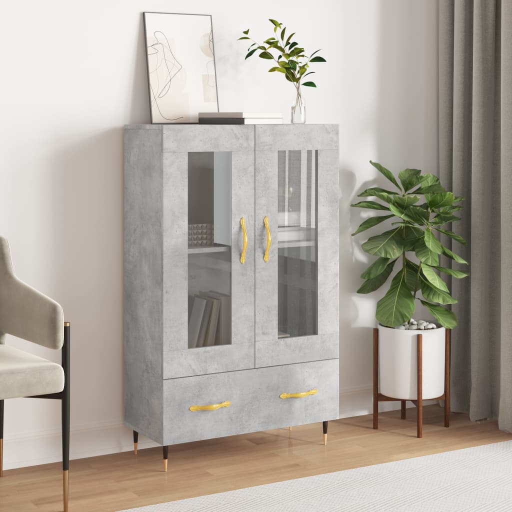 skab 69,5x31x115 cm konstrueret træ betongrå