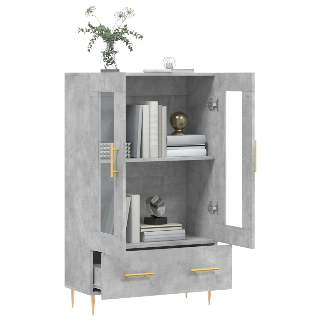 skab 69,5x31x115 cm konstrueret træ betongrå