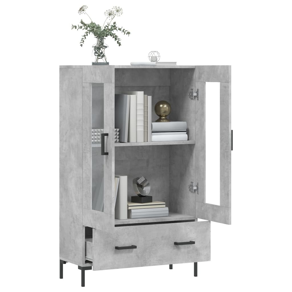 skab 69,5x31x115 cm konstrueret træ betongrå