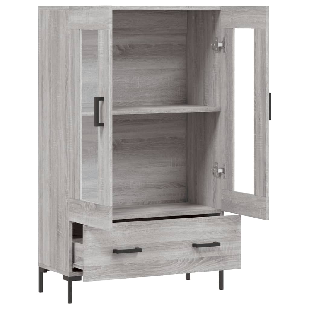 skab 69,5x31x115 cm konstrueret træ grå sonoma-eg