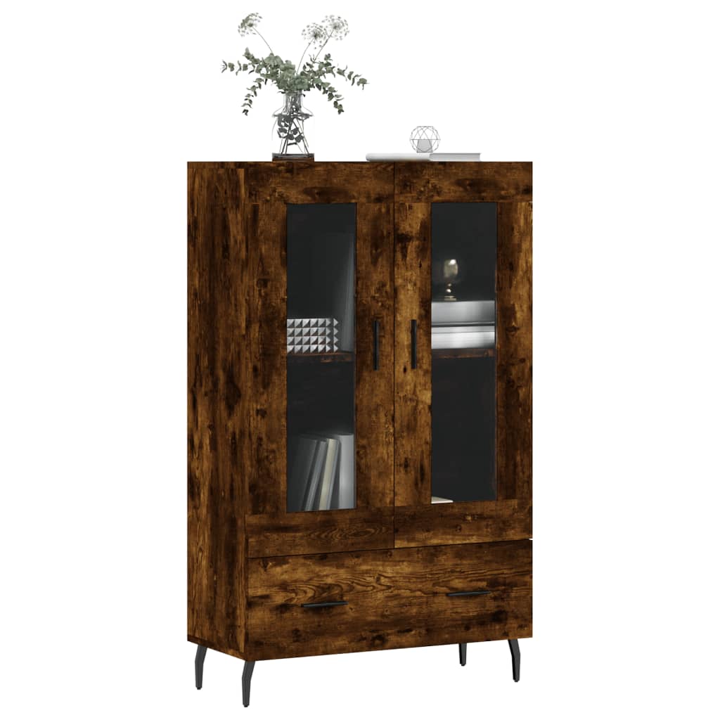 skab 69,5x31x115 cm konstrueret træ røget sonoma-eg
