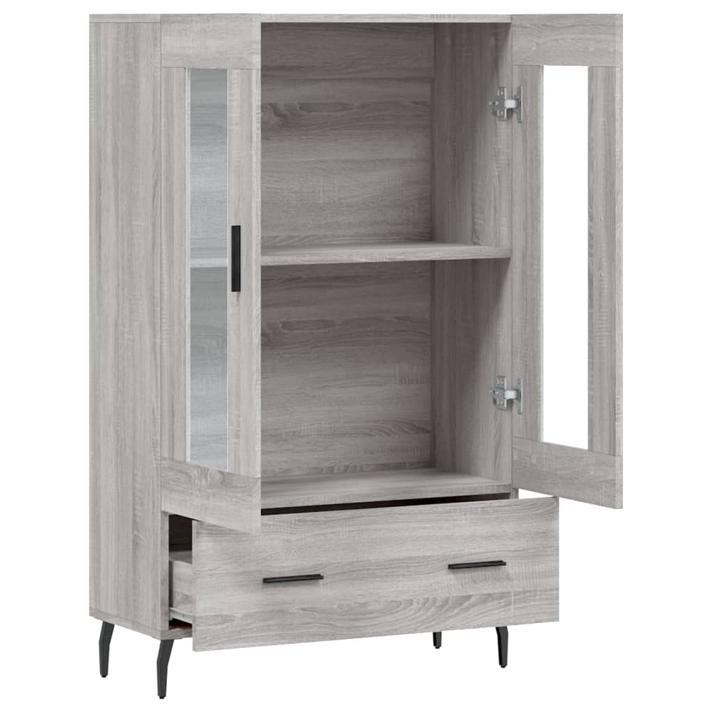 skab 69,5x31x115 cm konstrueret træ grå sonoma-eg