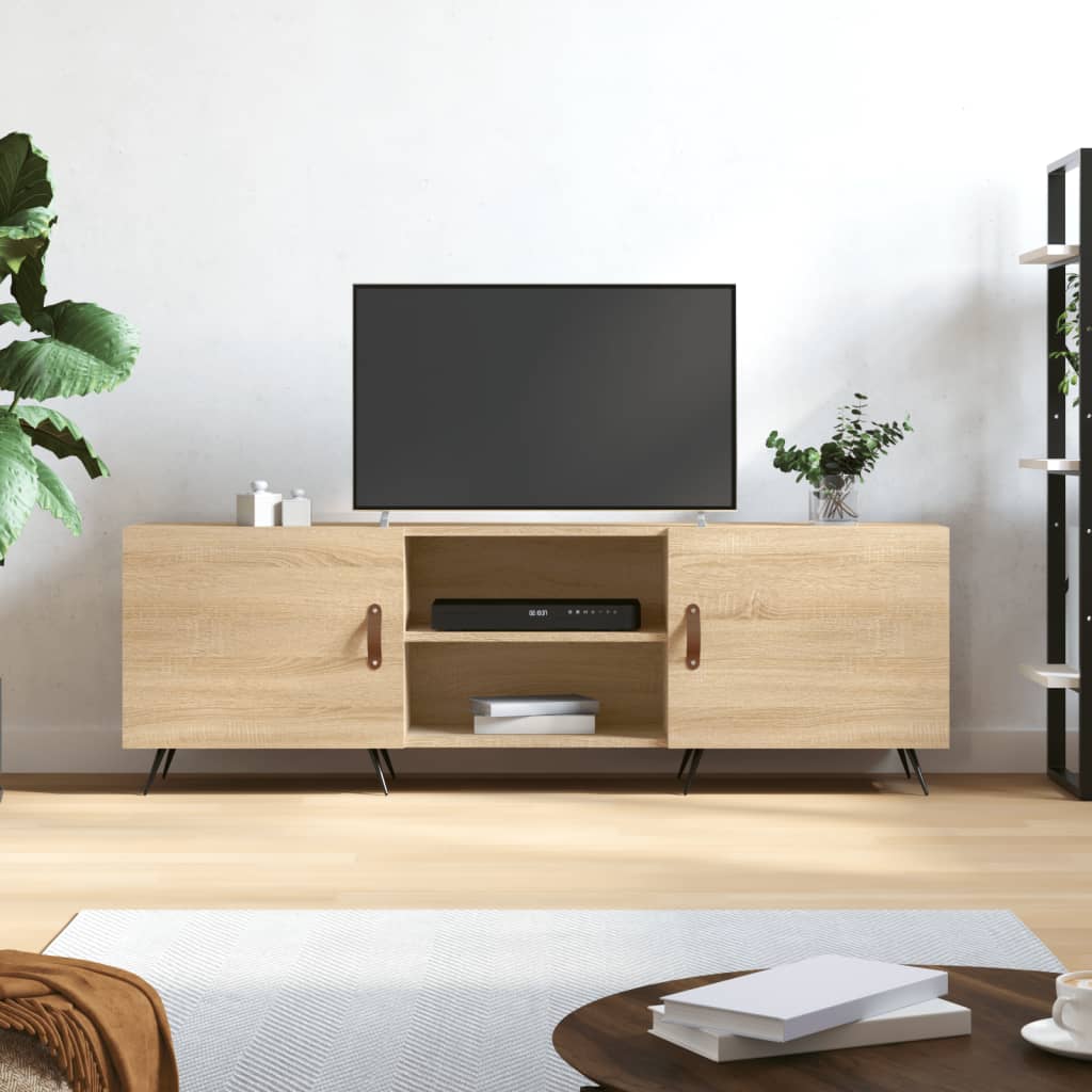 tv-bord 150x30x50 cm konstrueret træ sonoma-eg