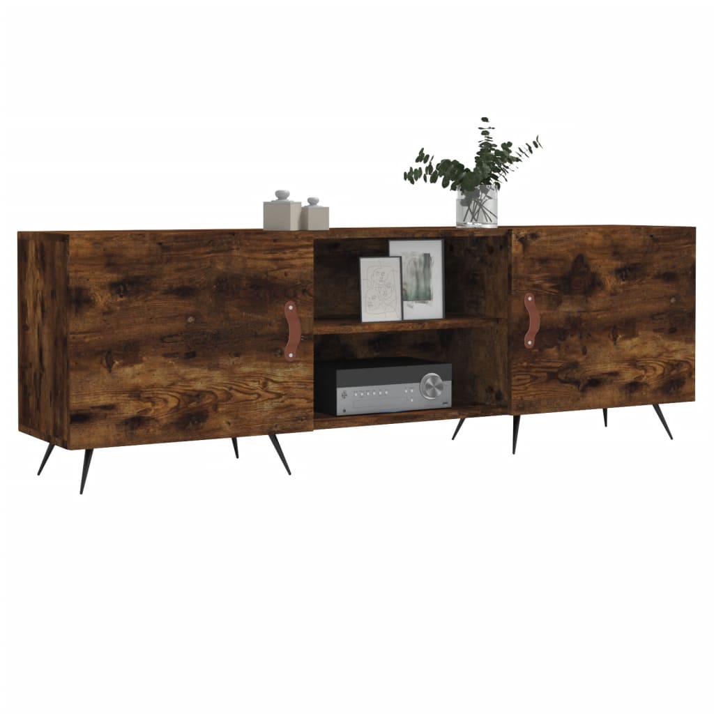 tv-bord 150x30x50 cm konstrueret træ røget egetræsfarve