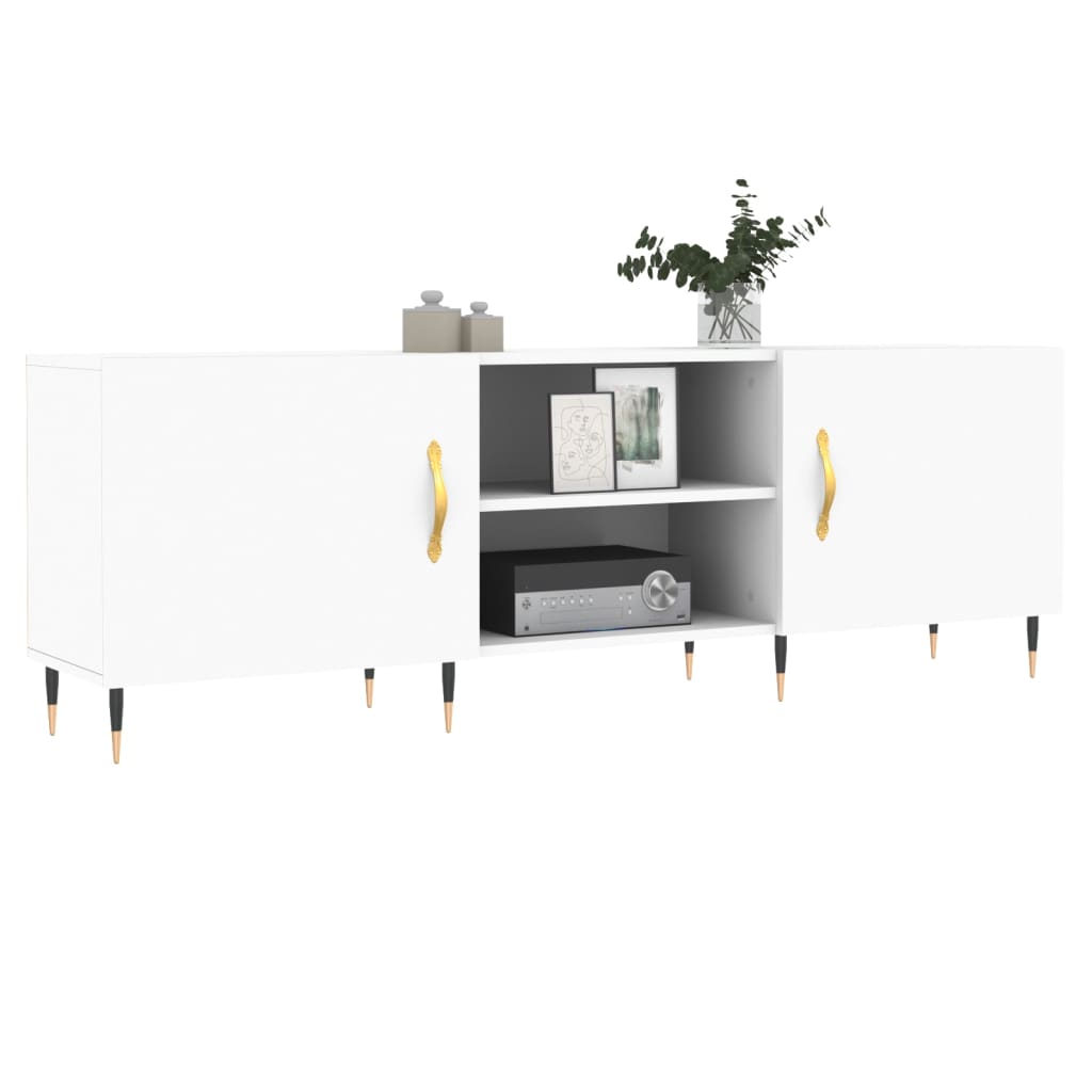 tv-bord 150x30x50 cm konstrueret træ hvid