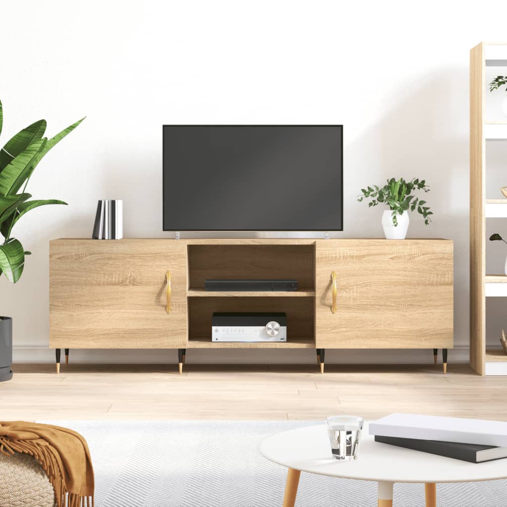 tv-bord 150x30x50 cm konstrueret træ sonoma-eg