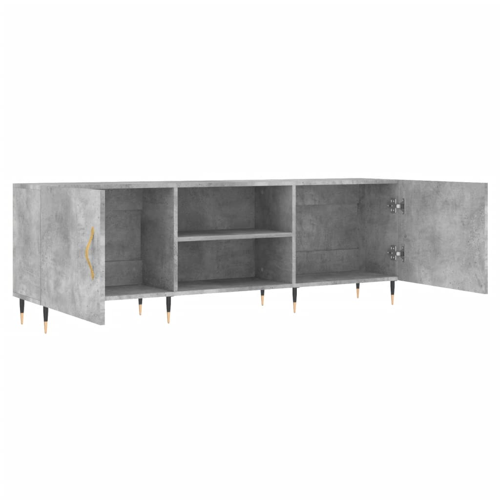 tv-bord 150x30x50 cm konstrueret træ betongrå