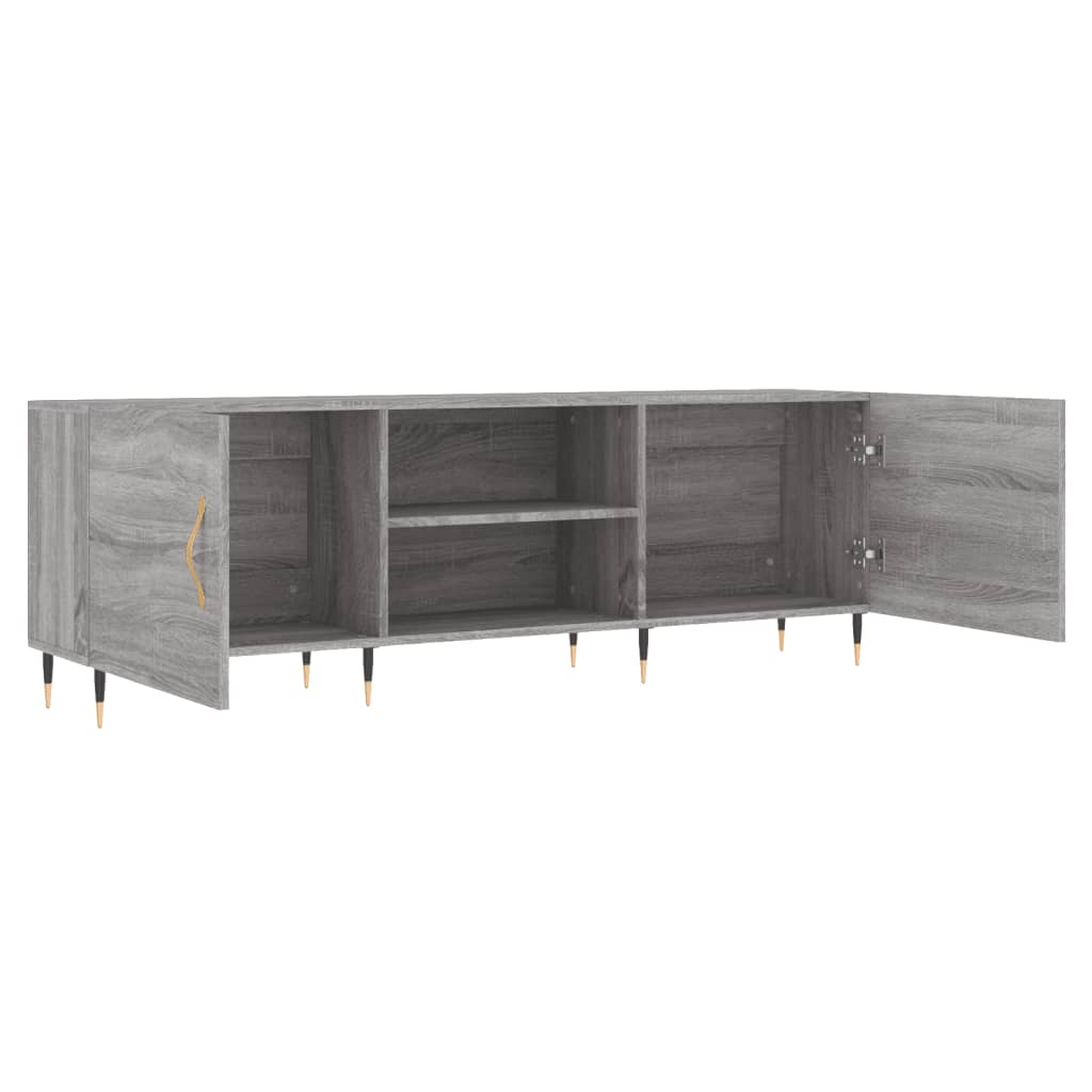 tv-bord 150x30x50 cm konstrueret træ grå sonoma-eg