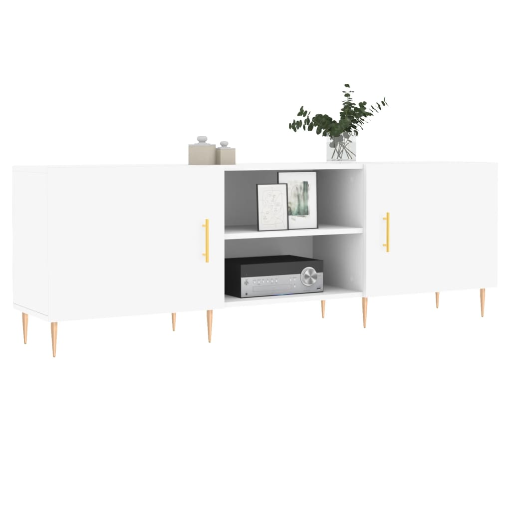 tv-bord 150x30x50 cm konstrueret træ hvid