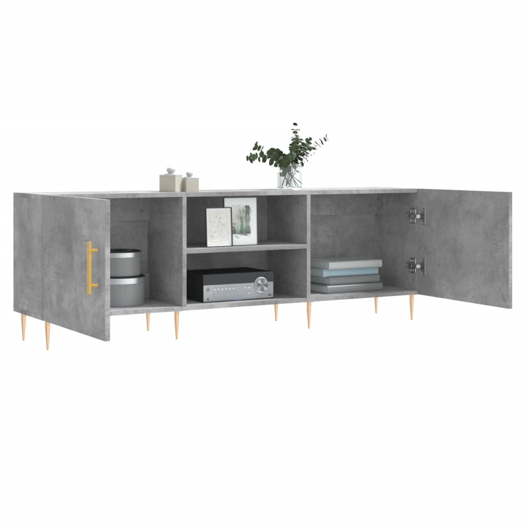 tv-bord 150x30x50 cm konstrueret træ betongrå