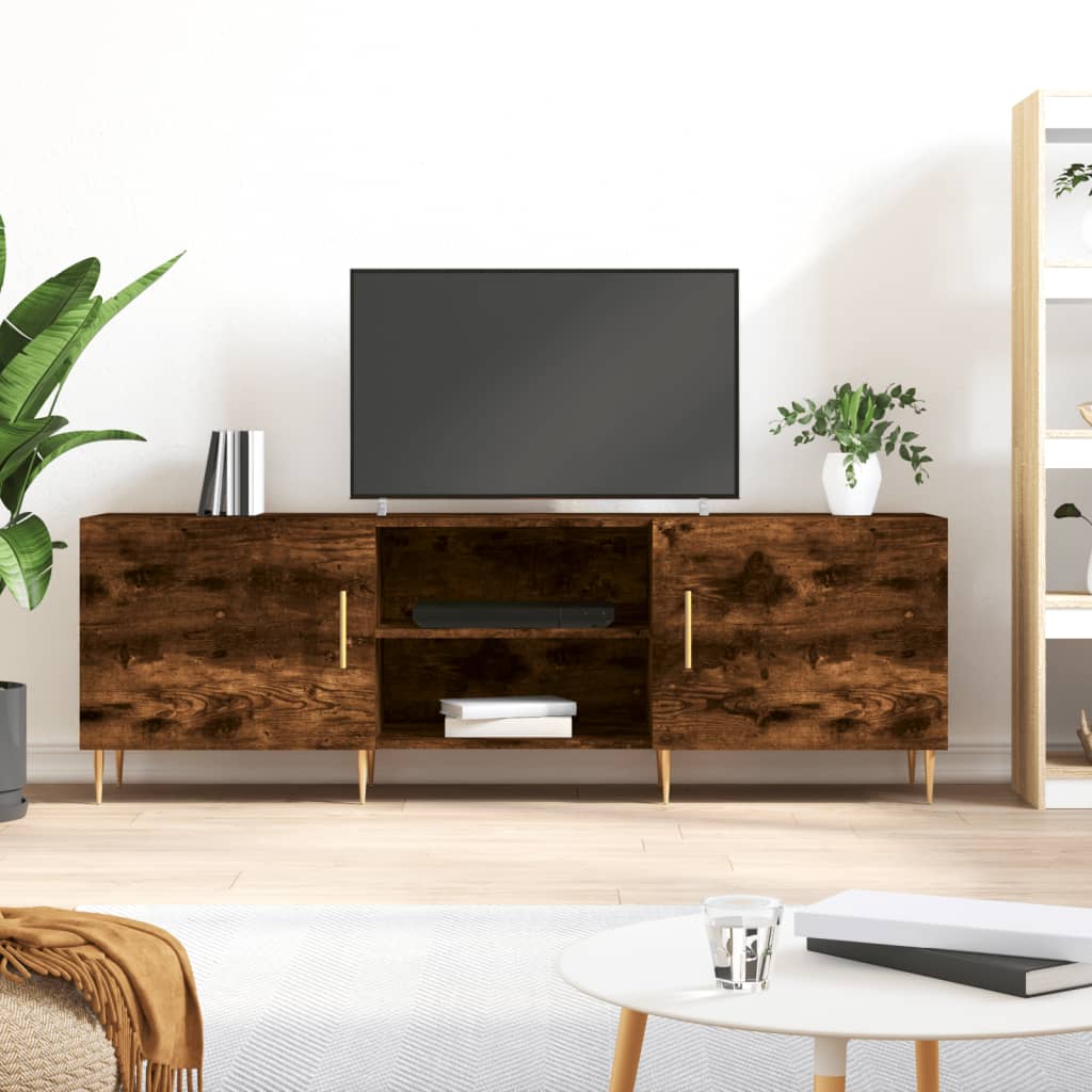tv-bord 150x30x50 cm konstrueret træ røget egetræsfarve