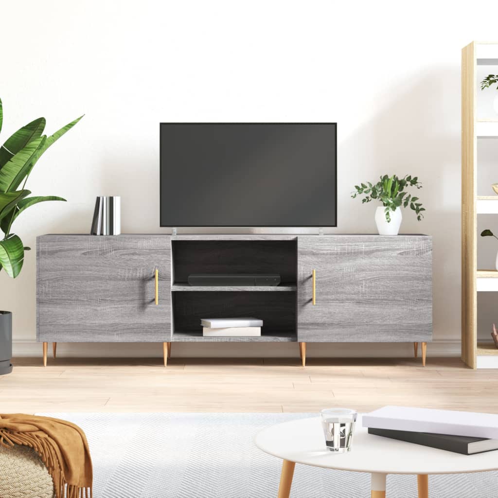 tv-bord 150x30x50 cm konstrueret træ grå sonoma-eg