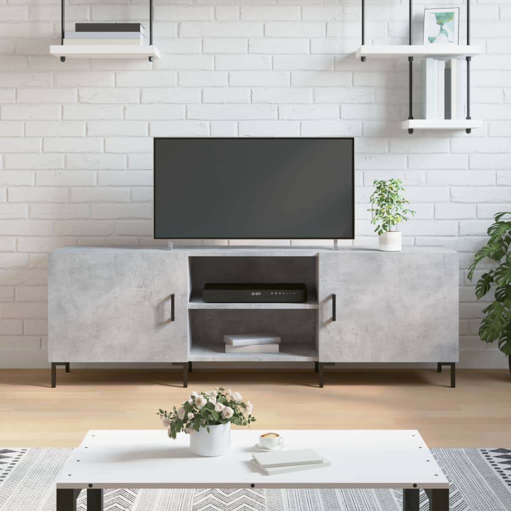 tv-bord 150x30x50 cm konstrueret træ betongrå