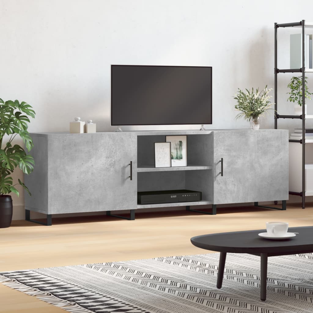 tv-bord 150x30x50 cm konstrueret træ betongrå