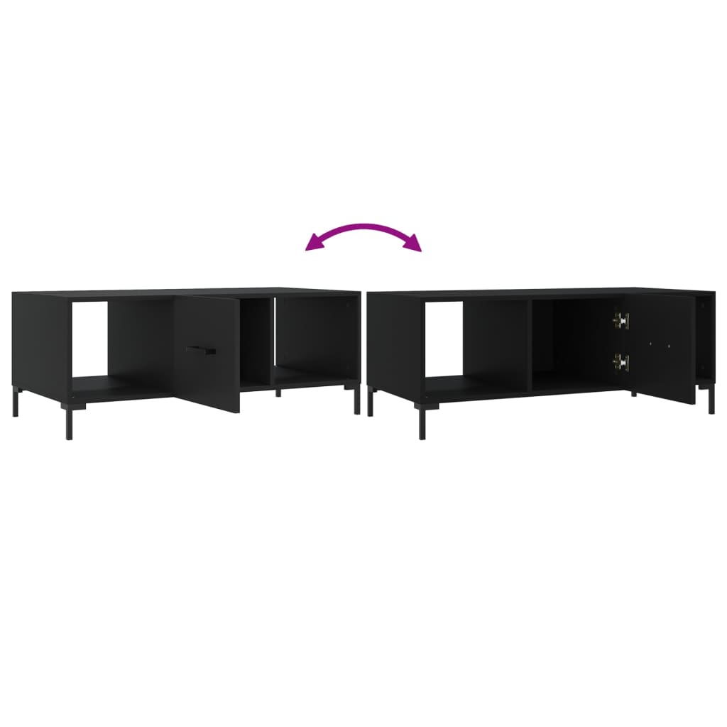 sofabord 102x50x40 cm konstrueret træ sort