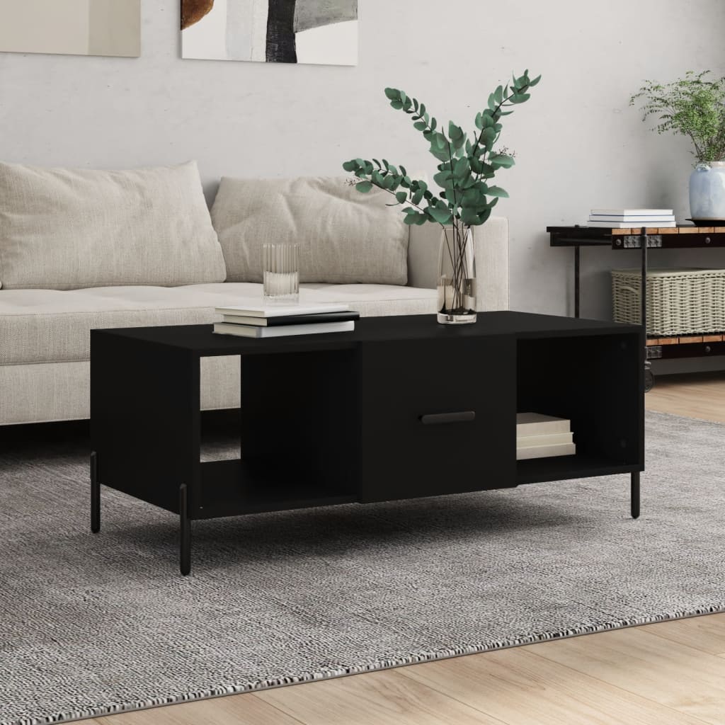 sofabord 102x50x40 cm konstrueret træ sort