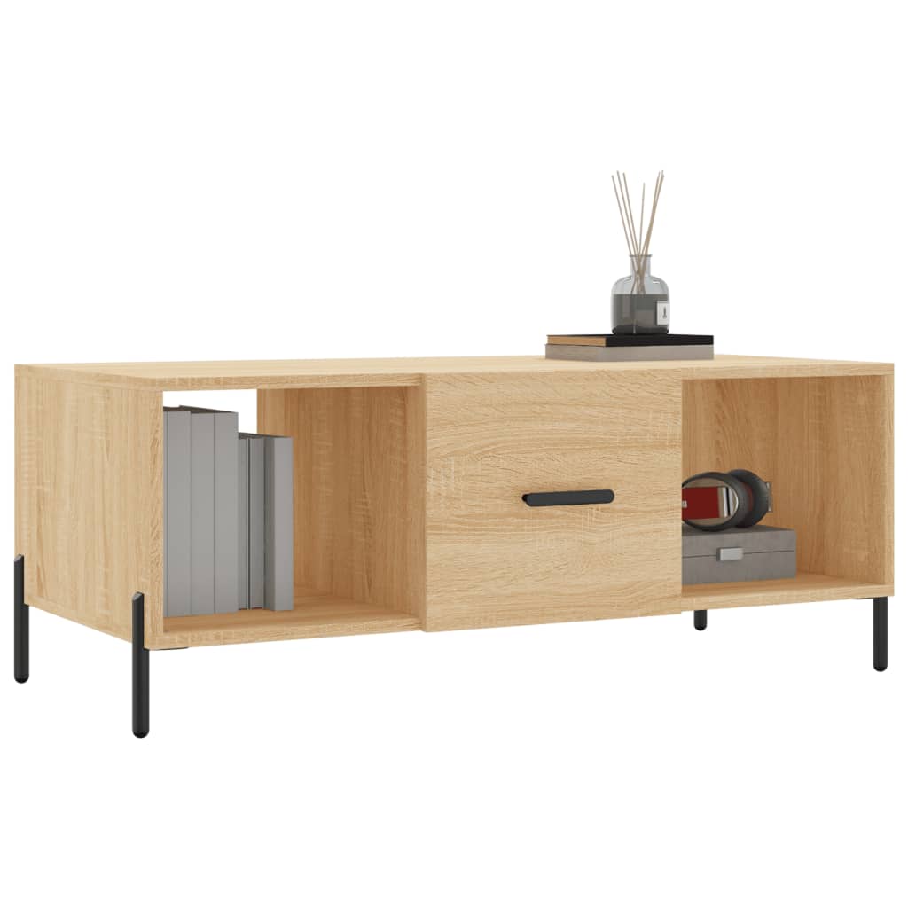 sofabord 102x50x40 cm konstrueret træ sonoma-eg